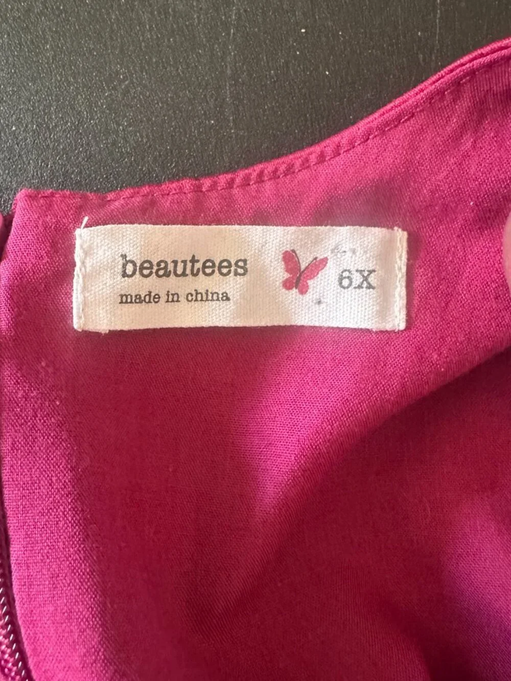 Beautiee Girls Maroon Red Sleeveless Party Dress Size 6X Rear Tie Formal